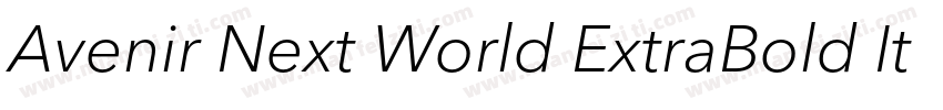 Avenir Next World ExtraBold It字体转换